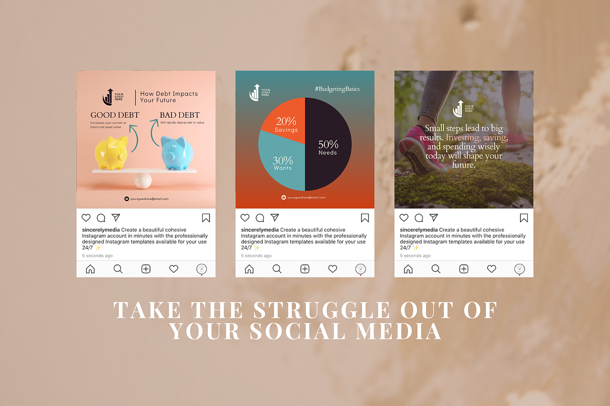 12 Finance Social Media Templates, a Social Media Template by Sincerely Media (Photo 3 of 6)