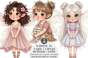 Whimsical Fairy Clipart Bundle, an Illustration by DreamArtGraphic