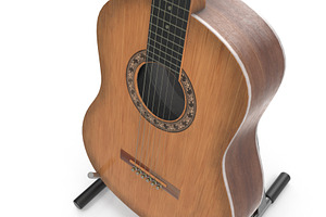 Classic Acoustic Guitar With Stand