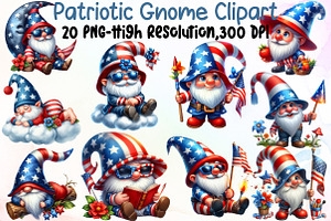 Patriotic Gnome Clipart - Patriotic, an Illustration by Sublimation Artist