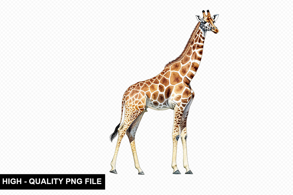 Watercolor Giraffe Clipart Bundle, an Illustration by crative8112 (Photo 7 of 8)