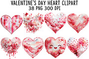 Valentine's Day Heart Clipart, an Illustration by CraftArtStudio (Thumbnail 1 of 6)