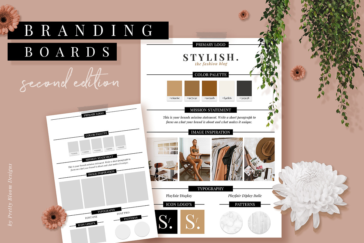Branding & Mood Board Templates II, a Product Mockup by Pretty Bloom Designs (Photo 1 of 5)