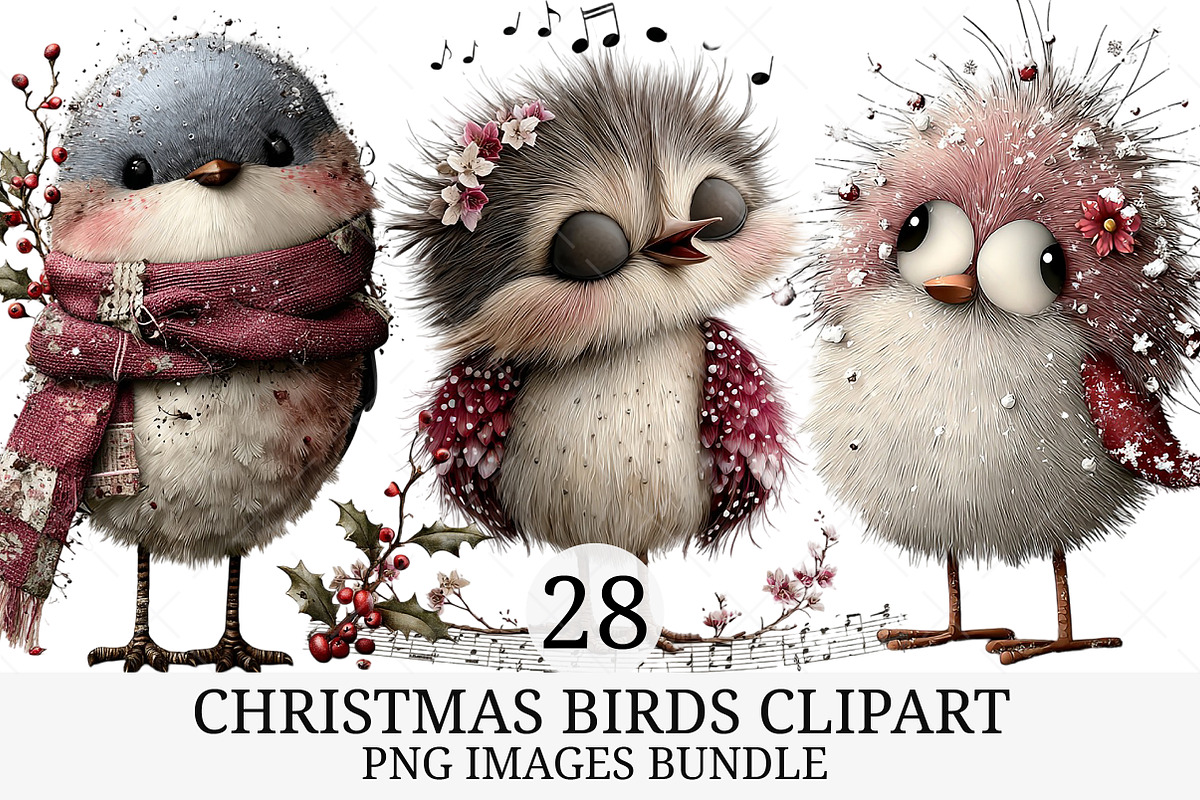 Christmas Birds Clipart, an Illustration by Craft Nest (Photo 1 of 9)