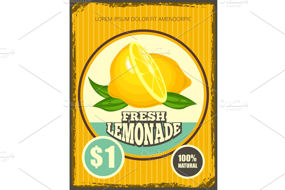 Lemonade poster. sticky label for, a Food Illustration by Onyx