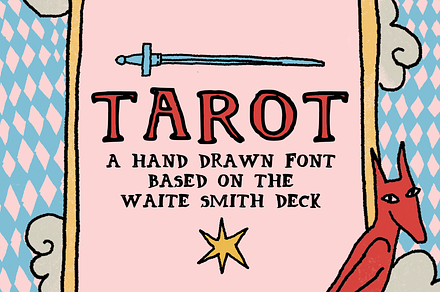 Tarot Hand-lettered Font, a Handwritten Font by Theo Quest Art & Design