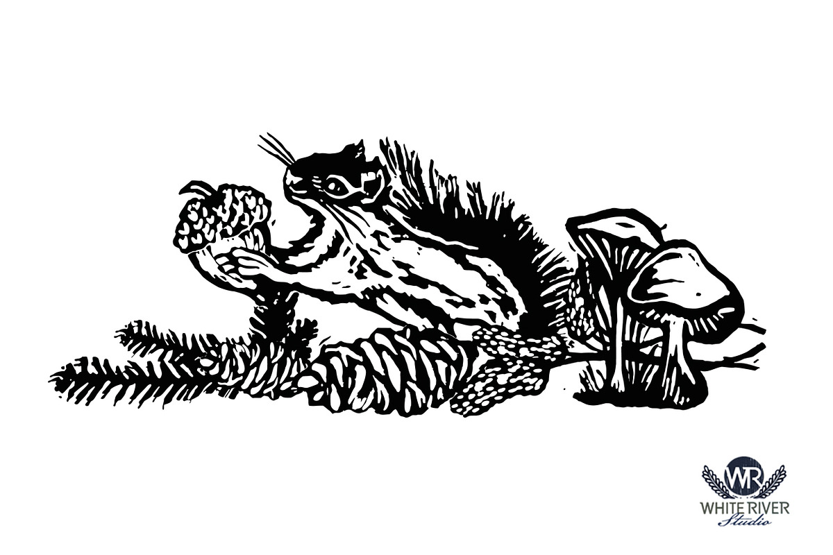 Into The Woods Linocuts, an Illustration by WhiteRiverStudio (Photo 9 of 10)