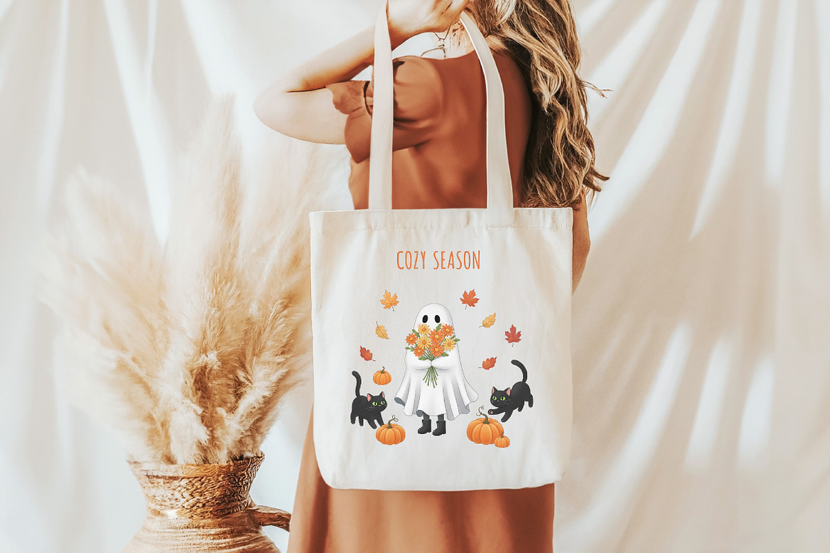 Cozy Season Png,Ghost Cat Png, an Illustration by DreamCafeArt (Photo 5 of 7)
