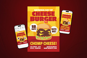 National Day of Cheese Burger Flyer, a Flyer Template by The Good Store