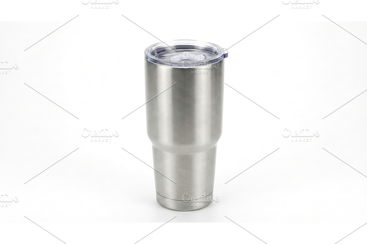 Steel Cup W Clear Lid, an Object Illustration by CREATIVEDEF