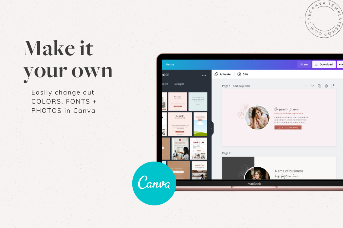 Olivia-Rose Facebook Page Templates, a Social Media Template by The Canva Template Shop (Photo 2 of 5)