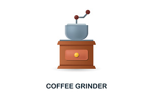 Coffee Grinder Icon. 3d Illustration