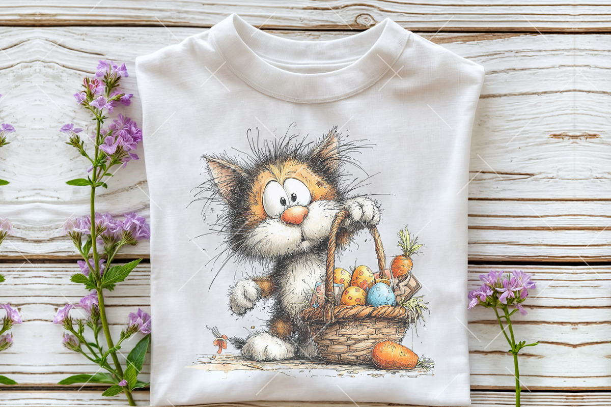 Whimsical Easter Cat Clipart, an Illustration by OK Design (Photo 6 of 6)
