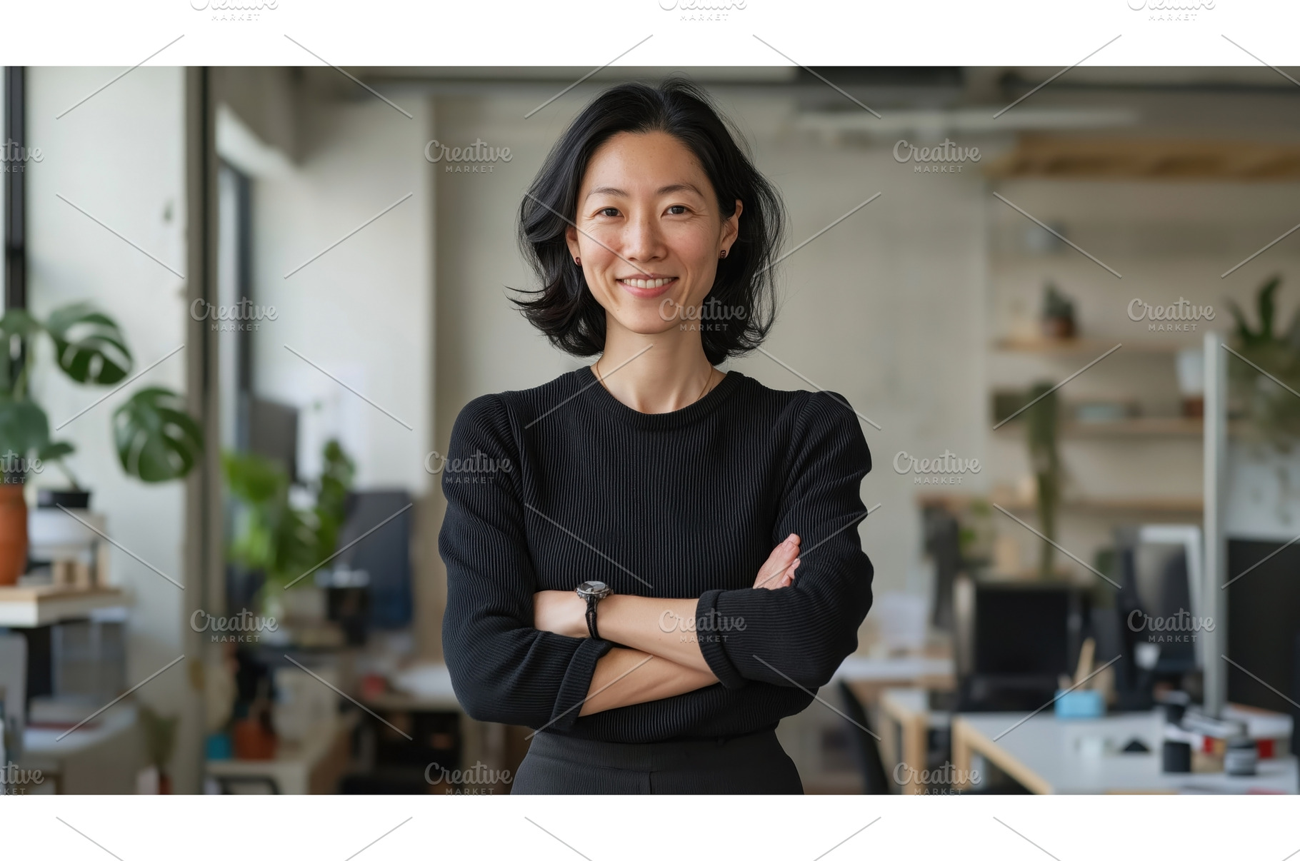 Confident Asian businesswoman, a Business Photo by Sergey Kotenev