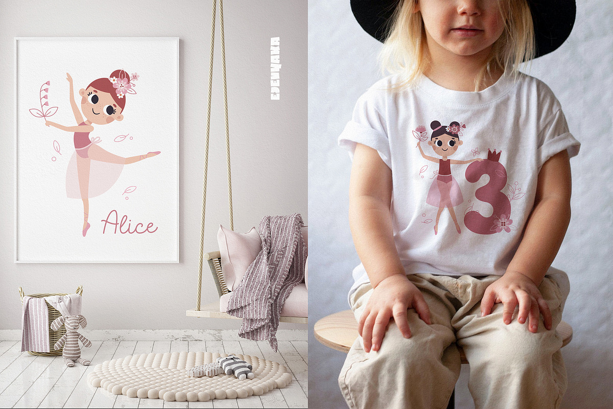 Cute Ballerina Clipart, Patterns, a Person Illustration by Ejevyaka (Photo 11 of 11)