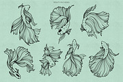 Fishes & Jellyfishes Procreate Stamp, a Brush Add-On by Dervik Art Store (Thumbnail 7 of 7)