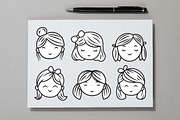 25 Girl Face Character in Line Art, a Person Illustration by jongcreative (Thumbnail 3 of 8)
