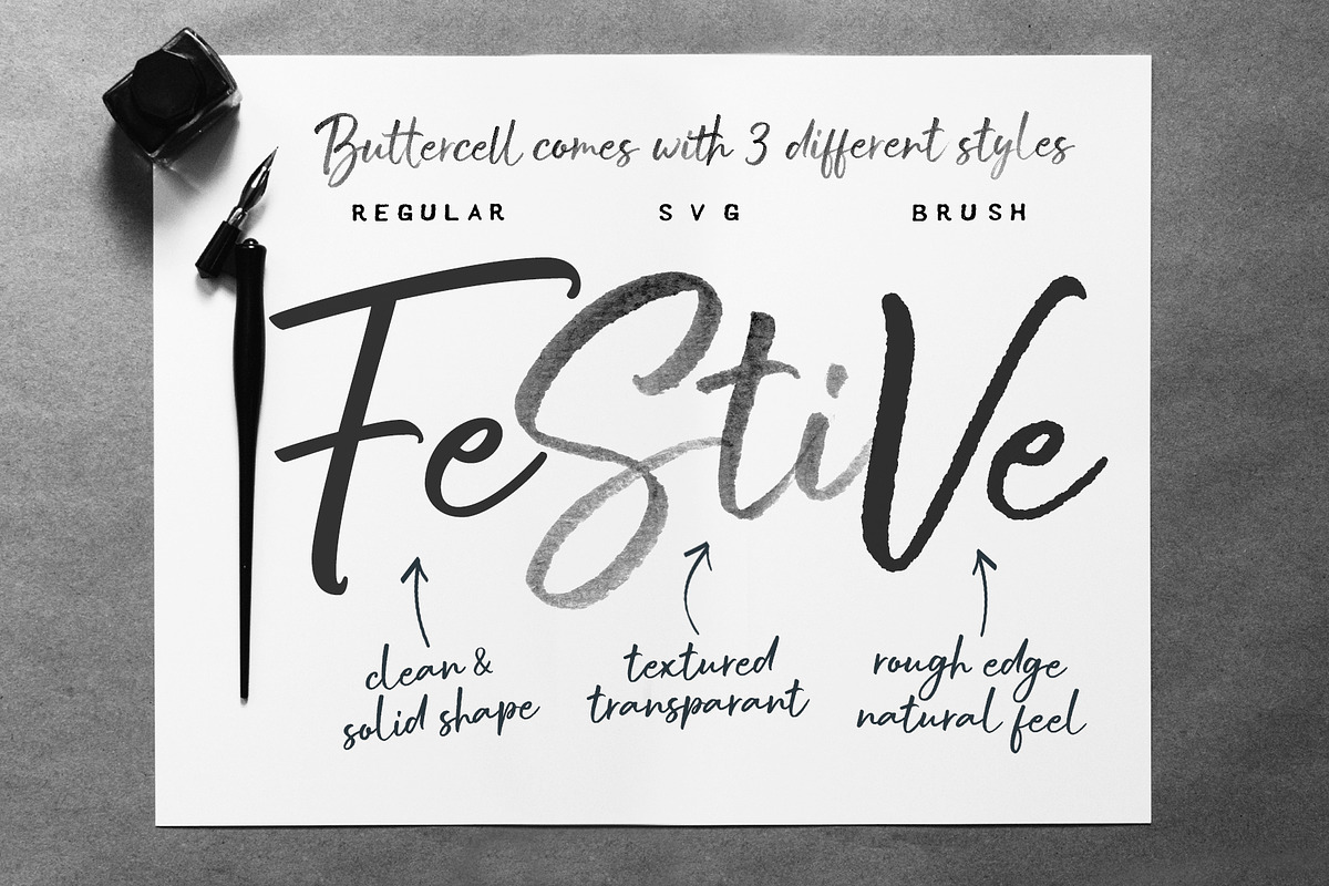 Buttercell SVG Brush Font preview 6