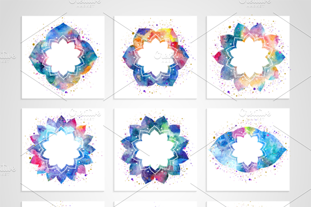 Watercolor frames. Indian theme., a Decorative Illustration by Marina Demidova (Photo 2 of 2)