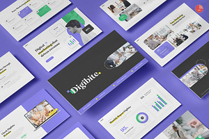 Digital Marketing PowerPoint, a Presentation Template by Pixslides