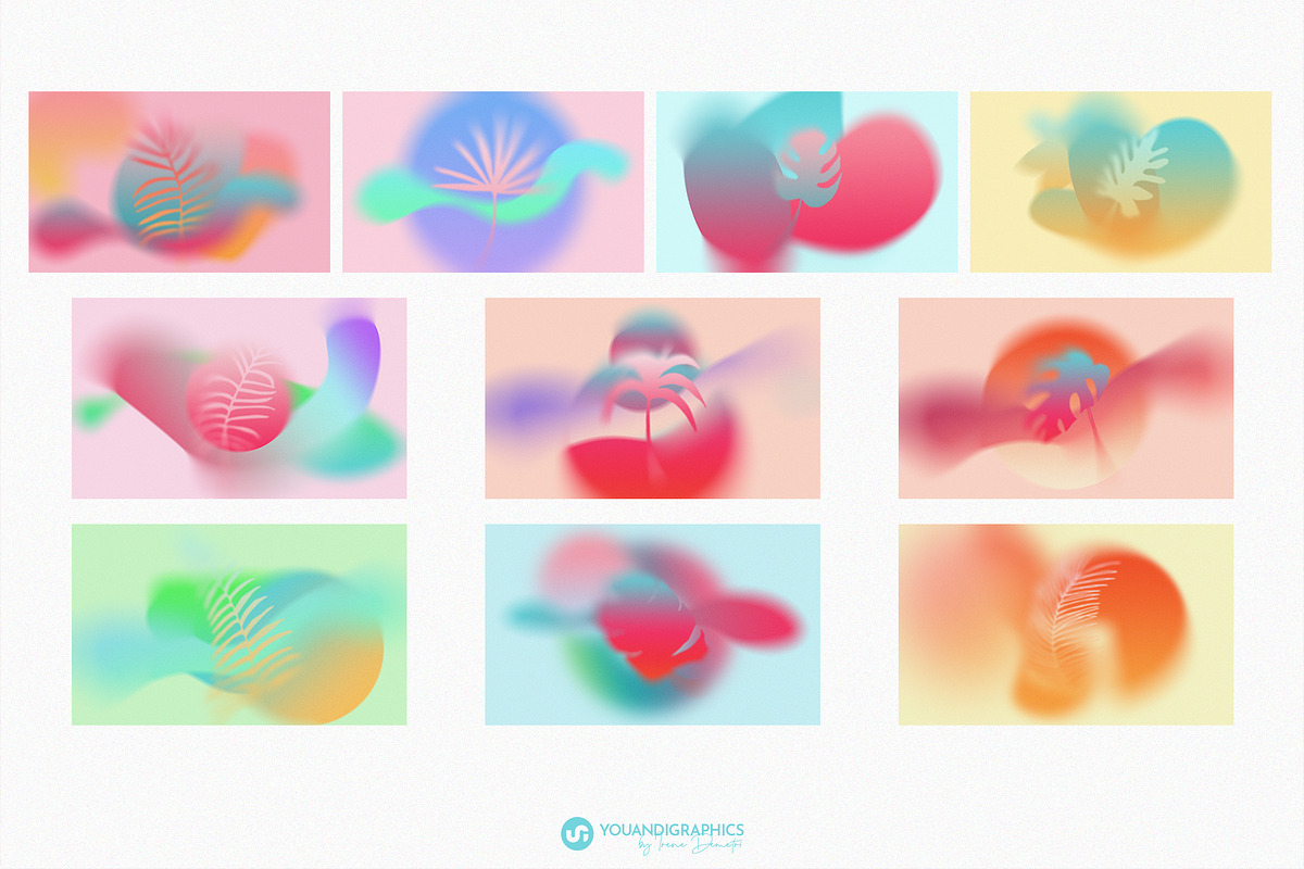 Tropical Grainy Gradient Backgrounds, a Texture Graphic by Youandigraphics (Photo 8 of 12)