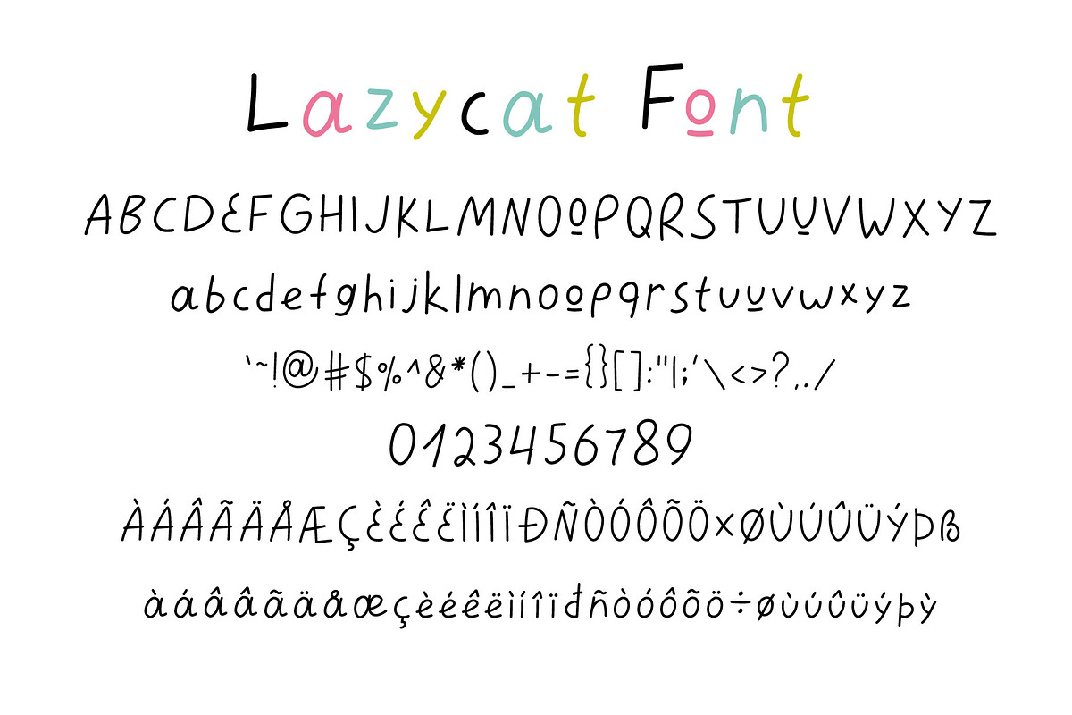 Lazycat Kids font, a Script Font by JuliyArt (Photo 2 of 9)