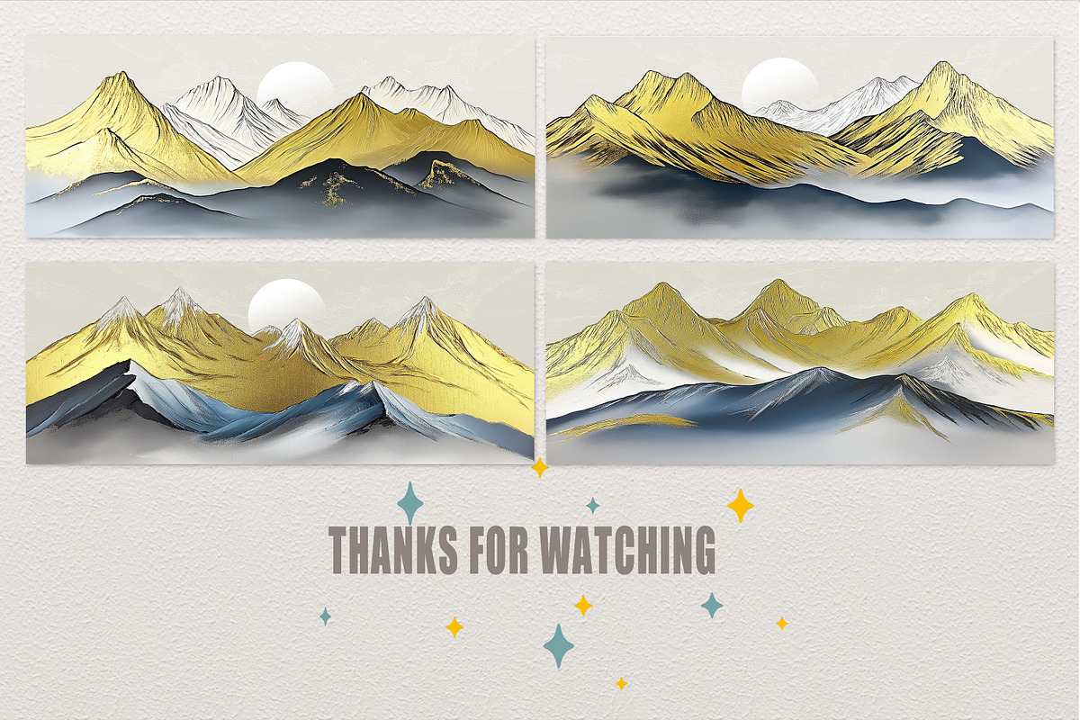 Oil painting golden mountain wallpap, a Decorative Illustration by fei long (Photo 10 of 10)