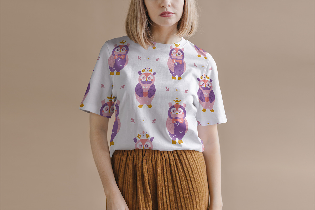 Owl Seamless Pattern, a Pattern Graphic by Digital Studio (Photo 2 of 6)