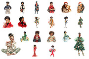 Black Woman Christmas Clipart, an Illustration by Design Market (Thumbnail 2 of 2)
