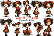 Valentines Girl Clipart, an Illustration by Pixels.Craft (Thumbnail 1 of 5)