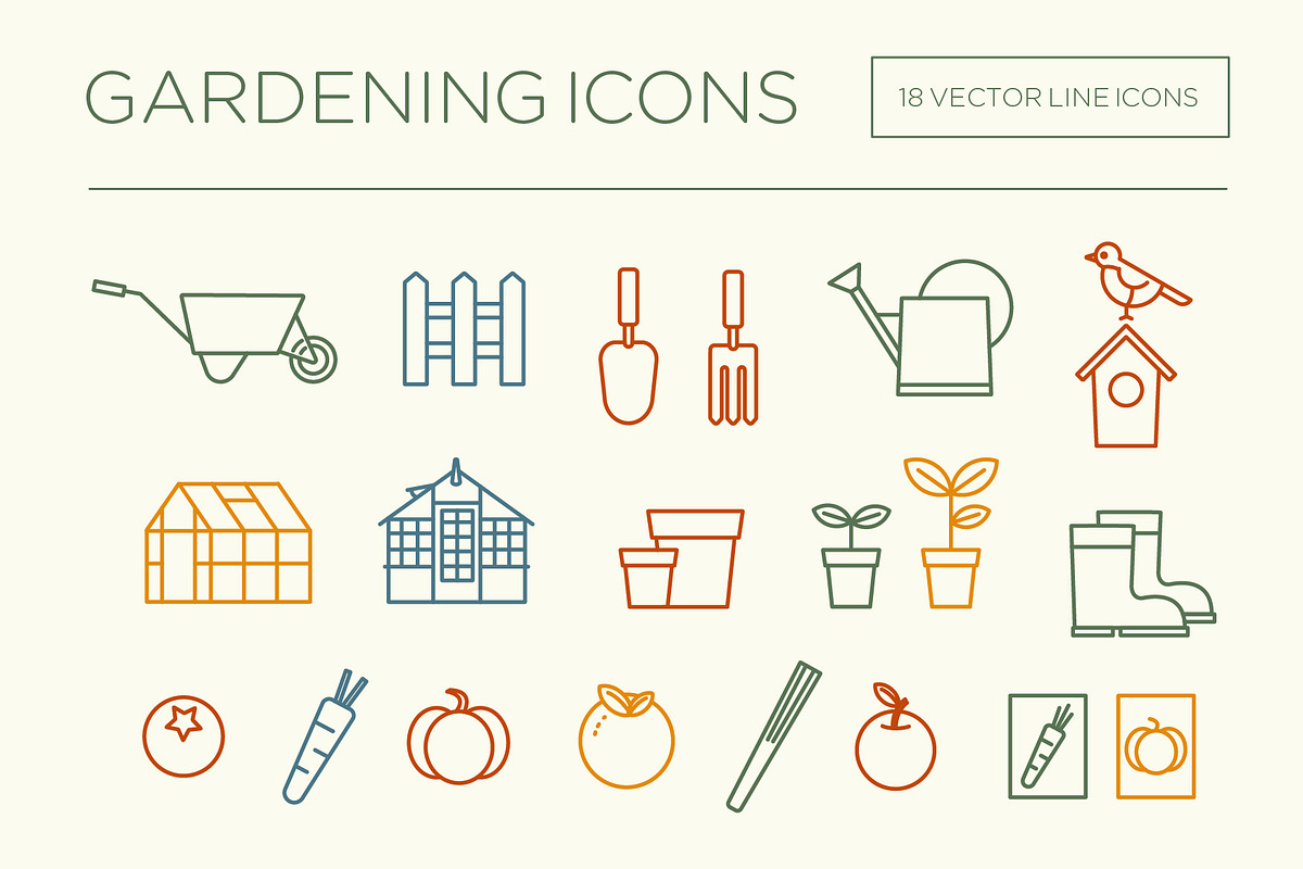 Gardening icons, an Outline Icon by the cabin supply co (Photo 1 of 5)
