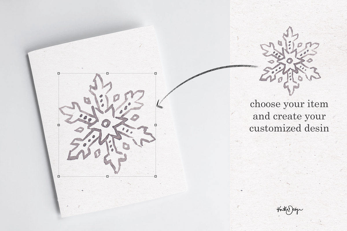 SNOWFLAKES WATERCOLOR PNG + VECTOR, an Illustration by KruthDesign (Photo 3 of 10)