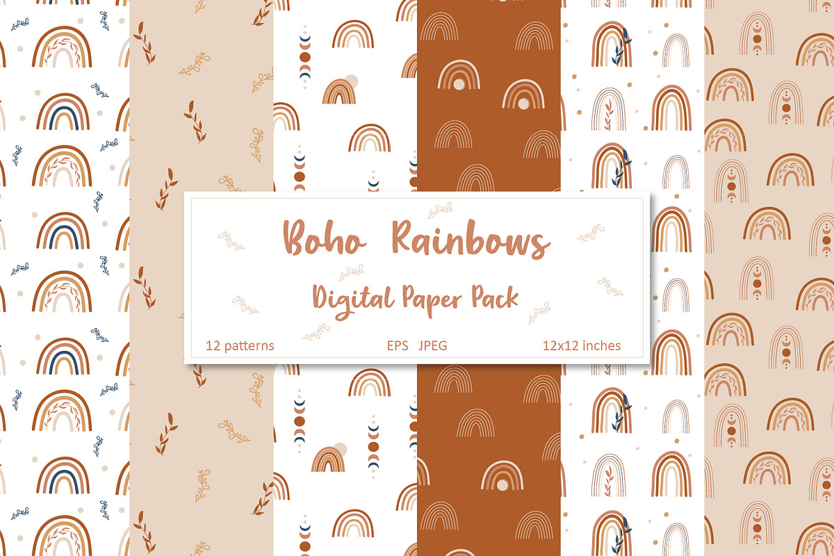 Boho Rainbow Bundle Collection., a Decorative Illustration by DearLetters (Photo 5 of 10)