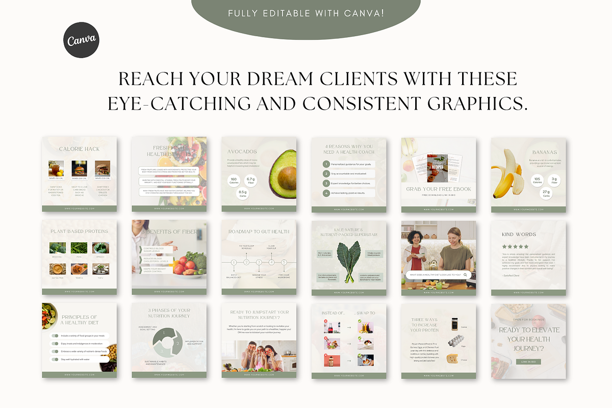 Nutrition Social Media Templates, a Social Media Template by Gebers Marketing & Design (Photo 6 of 10)