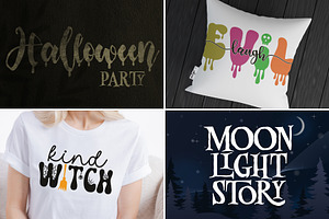 Halloween Font Bundle 8 Spooky Fonts