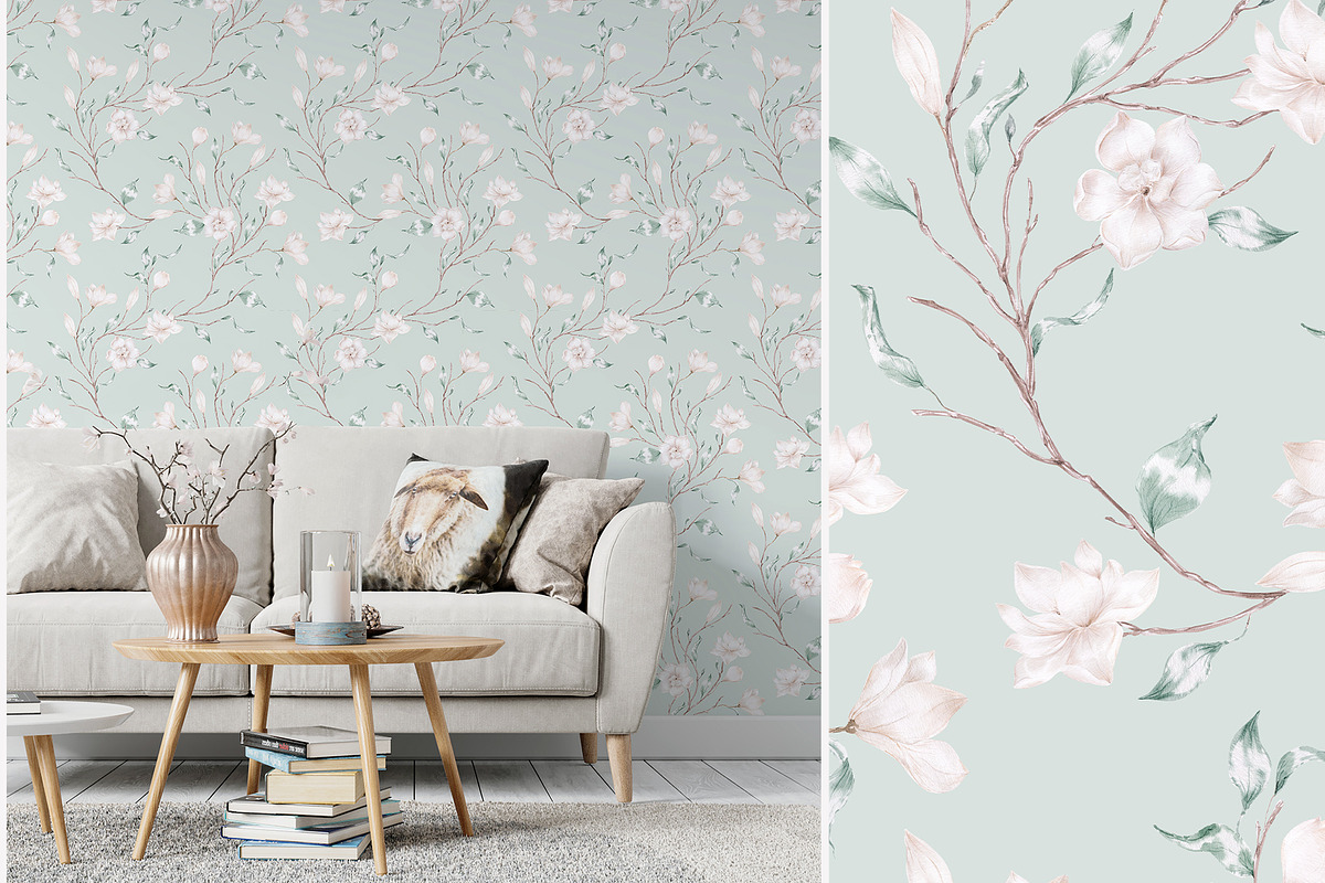 Elegant magnolias and eucalyptus, an Illustration by astelenadesign (Photo 4 of 16)