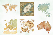 Old Maps Sublimation Clipart, an Illustration by Creative Art (Thumbnail 8 of 9)