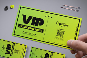 Neon Green VIP Pass Template