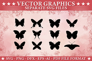 Butterflies Silhouette SVG