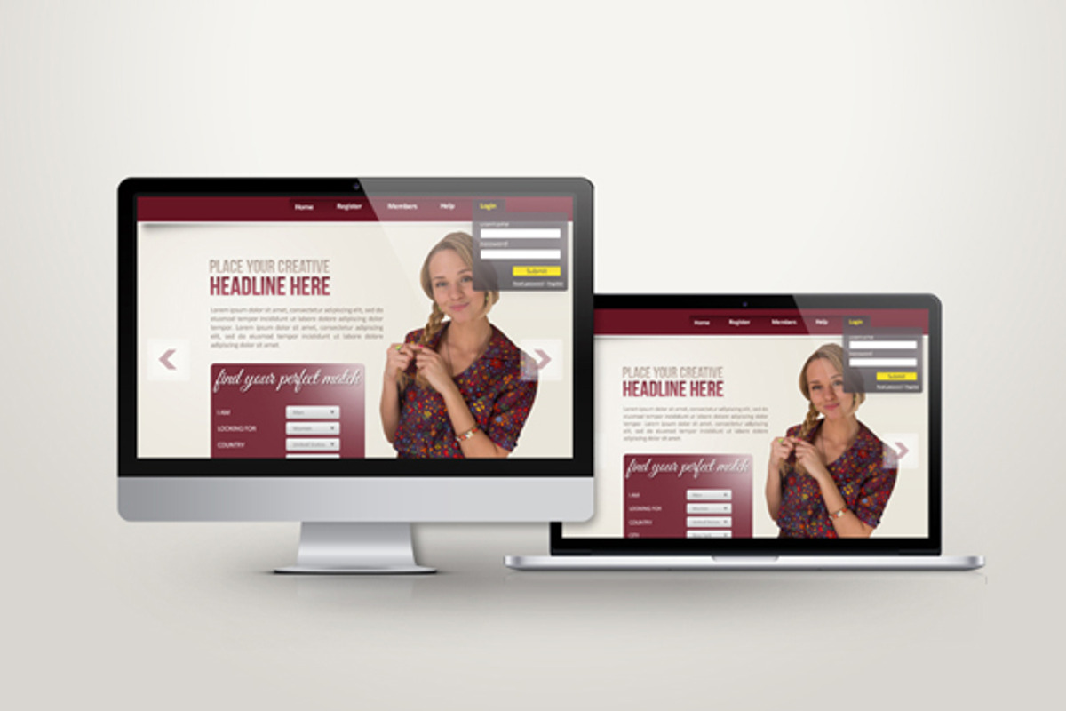 Dating Landing Page Template, a Landing Page Template by don_2mba (Photo 1 of 5)