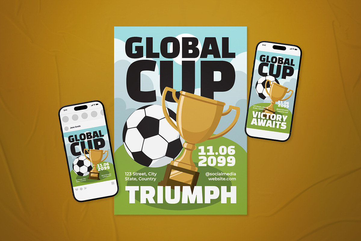 Global Cup Event Flyer Set, a Flyer Template by The Good Store (Photo 1 of 2)