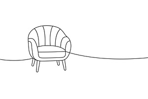 Cozy rounded armchair in minimal