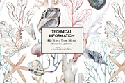 Nerida. Seamless marine pattern, a Pattern Graphic by emeraldthue (Thumbnail 7 of 7)