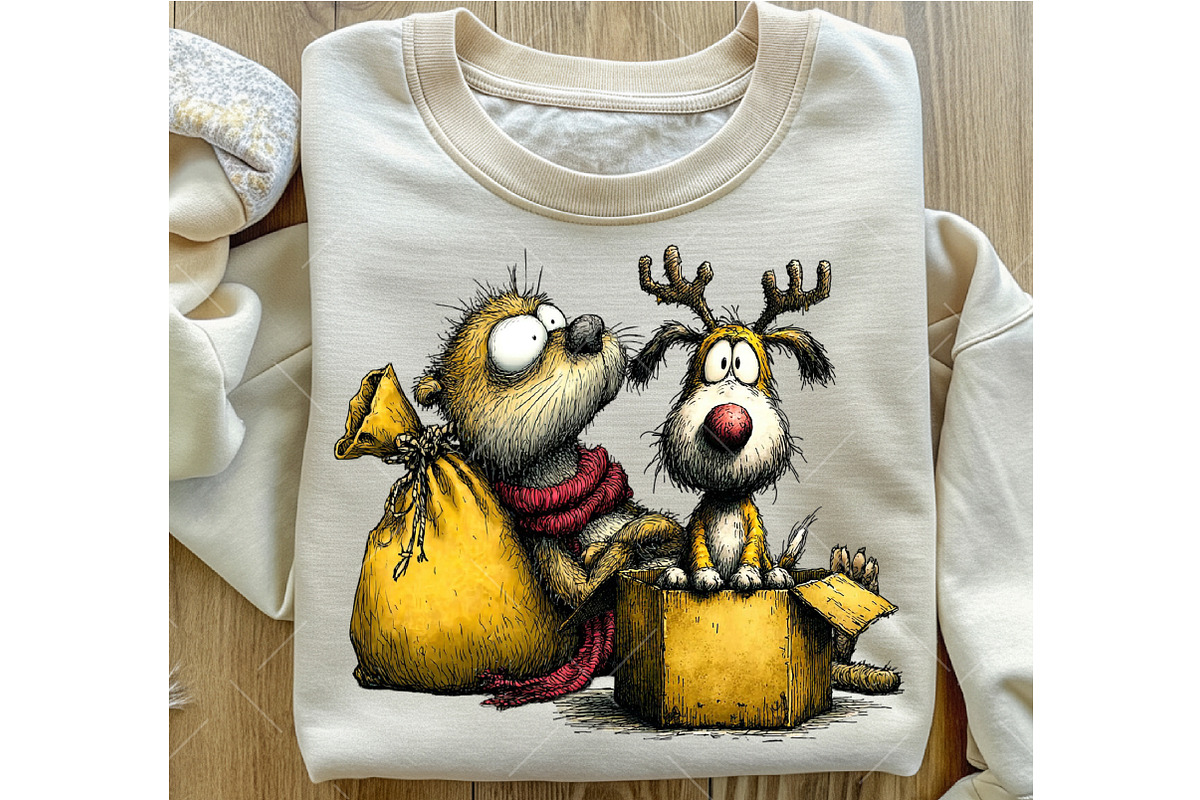 Funny Christmas Animals Clipart, an Illustration by OK Design (Photo 5 of 6)