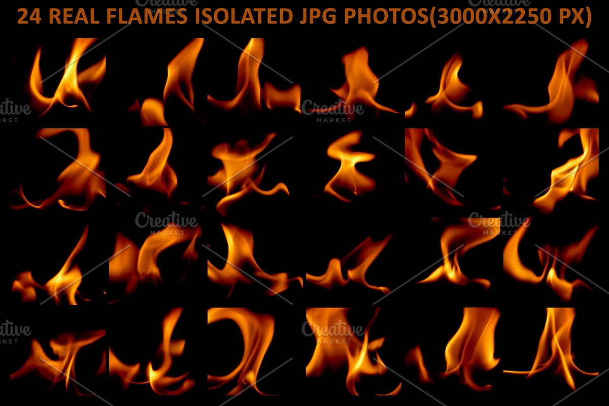 24 Real Flames Isolated Photo Pack, a Nature Photo by DanFLCreativo (Photo 1 of 5)