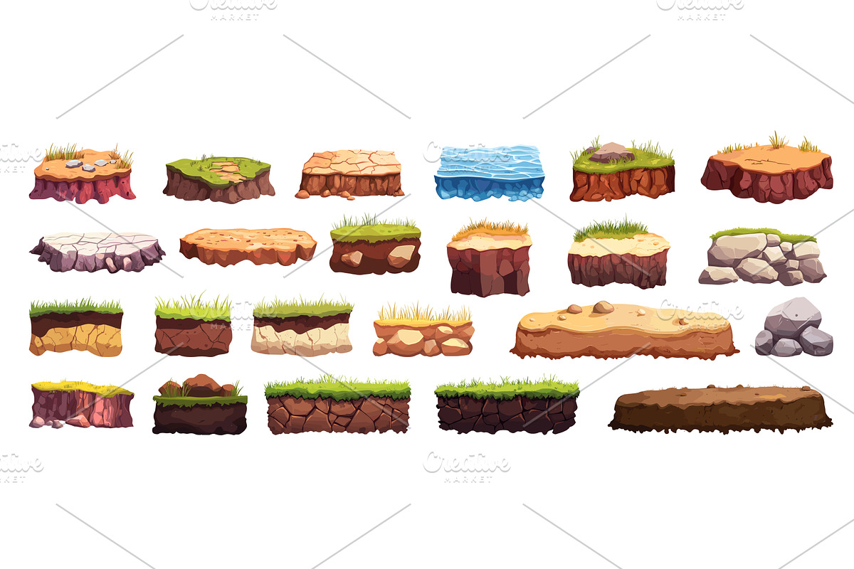 earth layer set. soil layers cartoon, an Illustration by Stock-Smart-Start