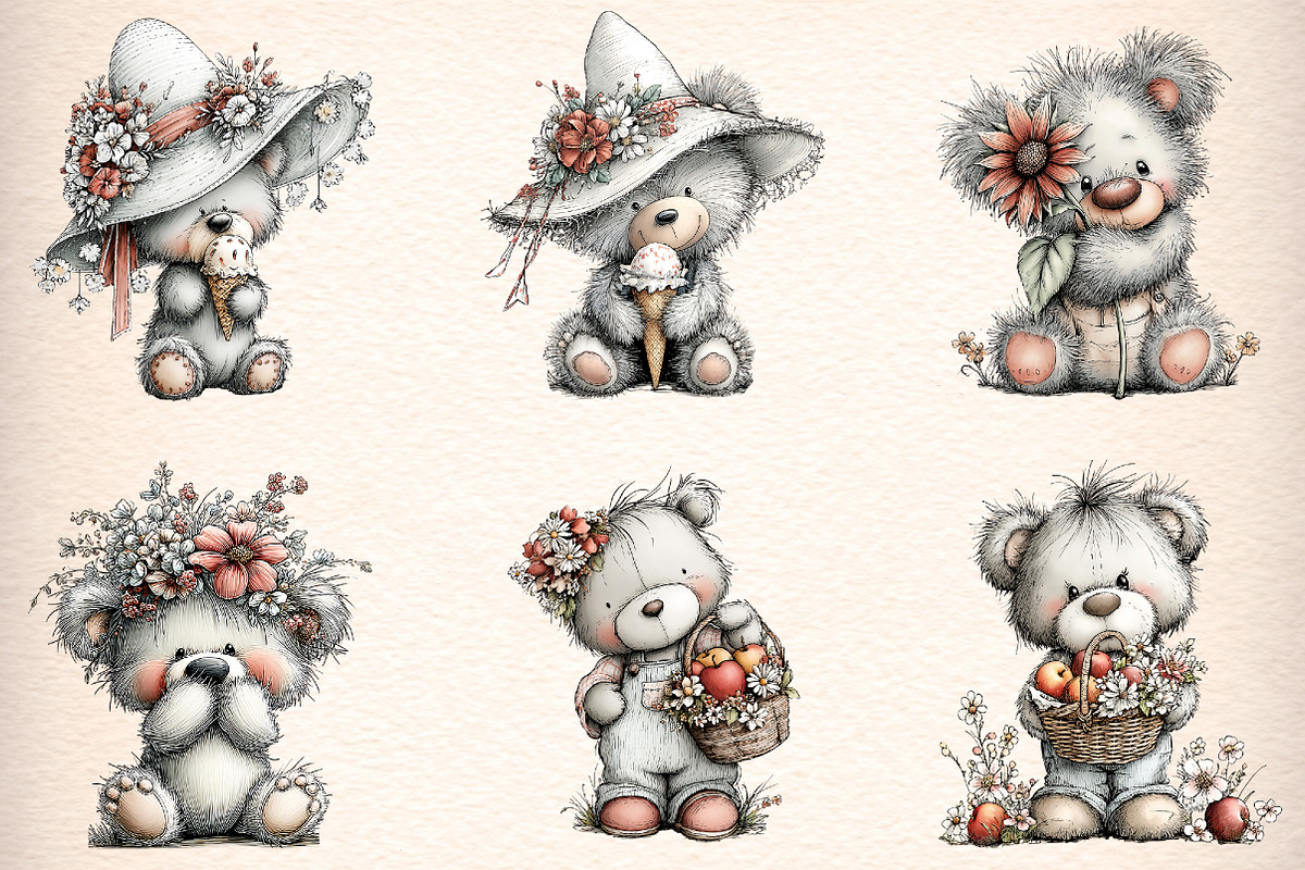 Teddy Bear Clipart Bundle, an Illustration by Digital Artistic99 (Photo 3 of 11)