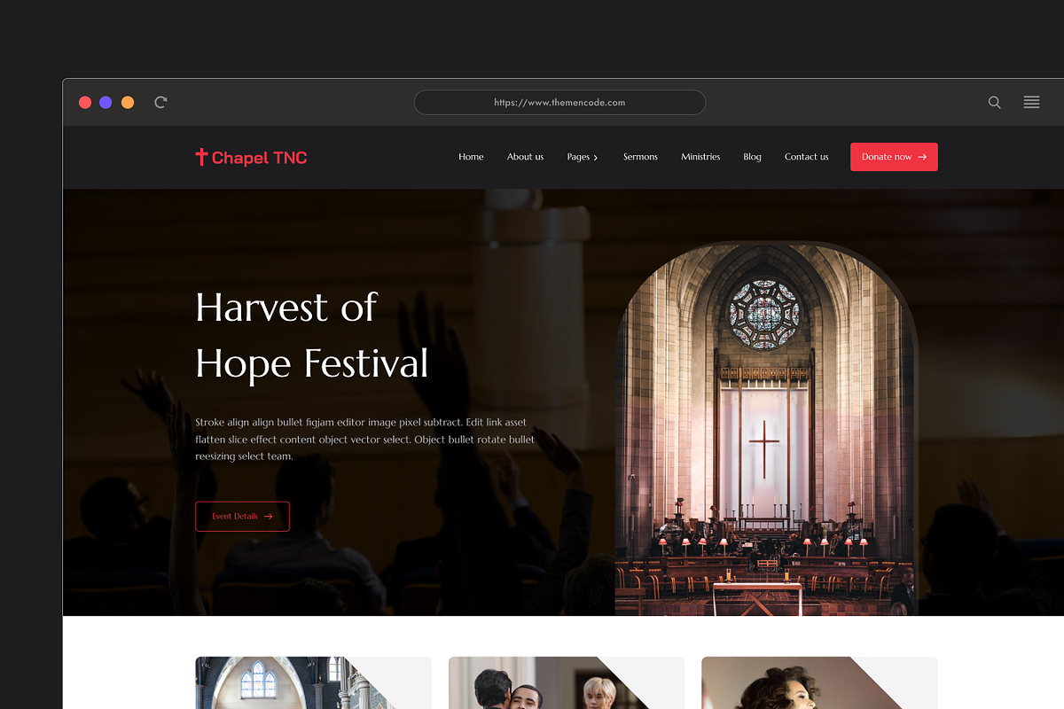 Chapel TNC - Church Website Template, a HTML Template by TNCFlow (Photo 4 of 5)