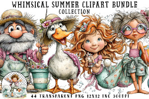 Whimsical Summer Clipart Bundle, an Illustration by OK Design