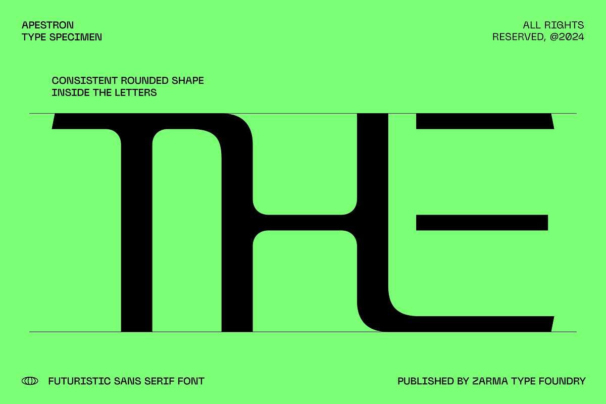 Apestron - Futuristic Font, a Sans Serif Font by Zarma Type (Photo 5 of 10)